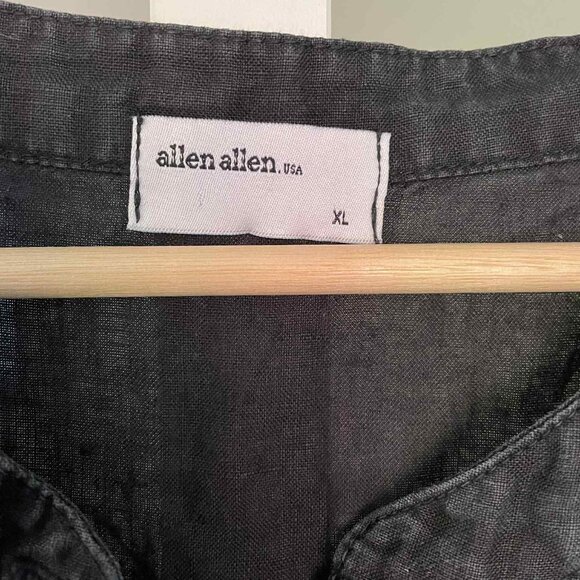 Allen Allen Black Linen button down dress XL - Picture 3 of 4
